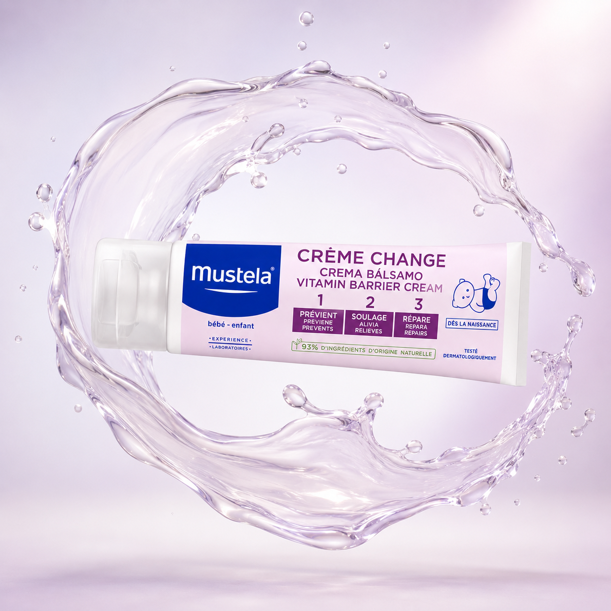 Mustela Bébé-Enfant Crème Change Vitamin Barrier Cream 1+2+3 Special Offer 1+1 baby diaper rash barrier cream 2 × 100ml for soothing and protecting delicate skin
