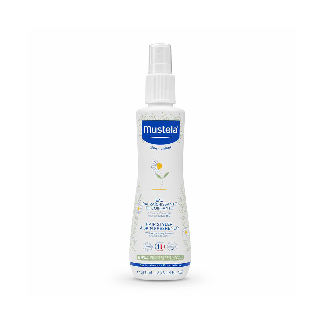 Mustela Hair Styler & Skin Freshener 200ml baby refresher spray for softening delicate skin and detangling baby hair