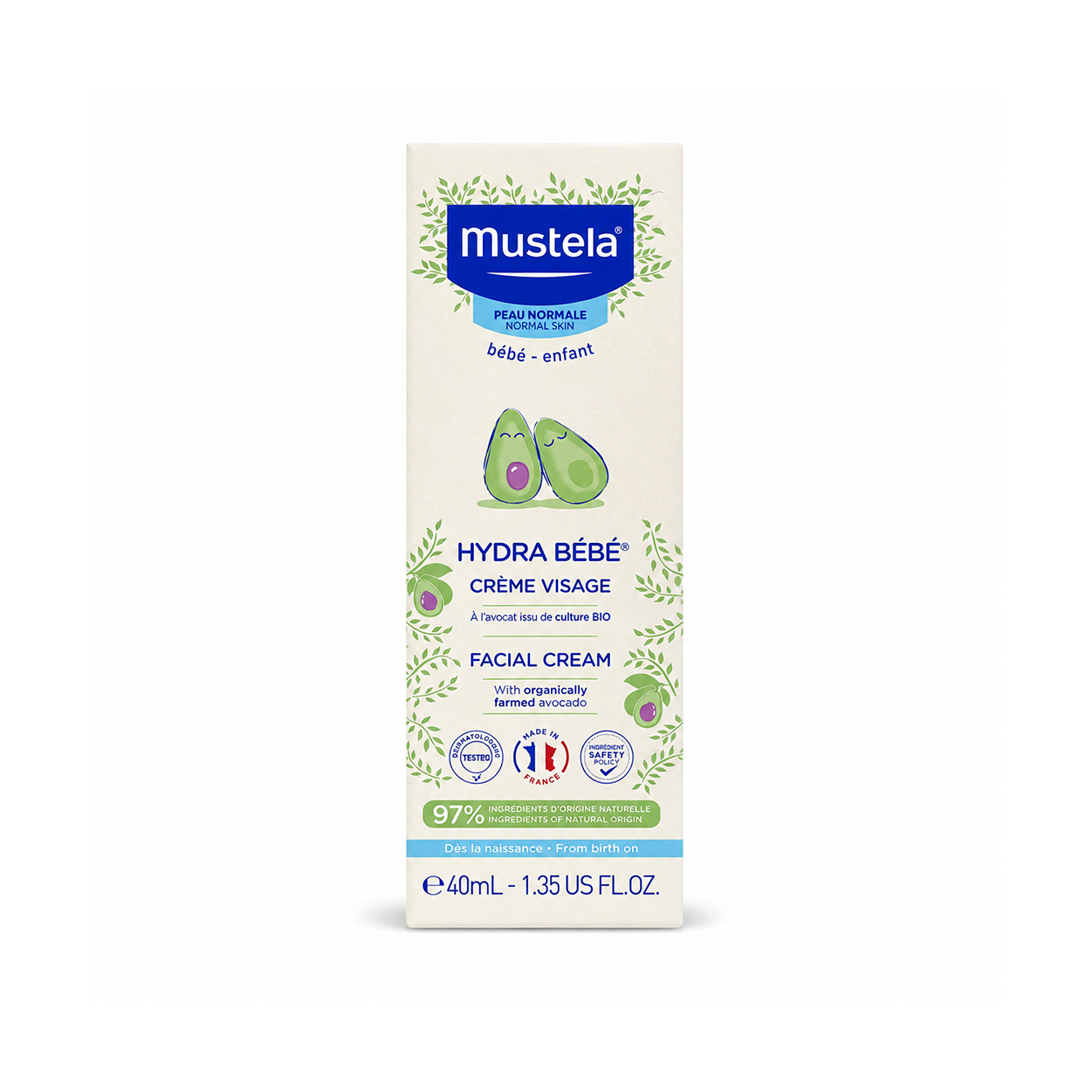 Mustela Hydra Bébé Facial Cream 40ml baby facial cream for dry and flaky skin with lightweight daily hydration formula
