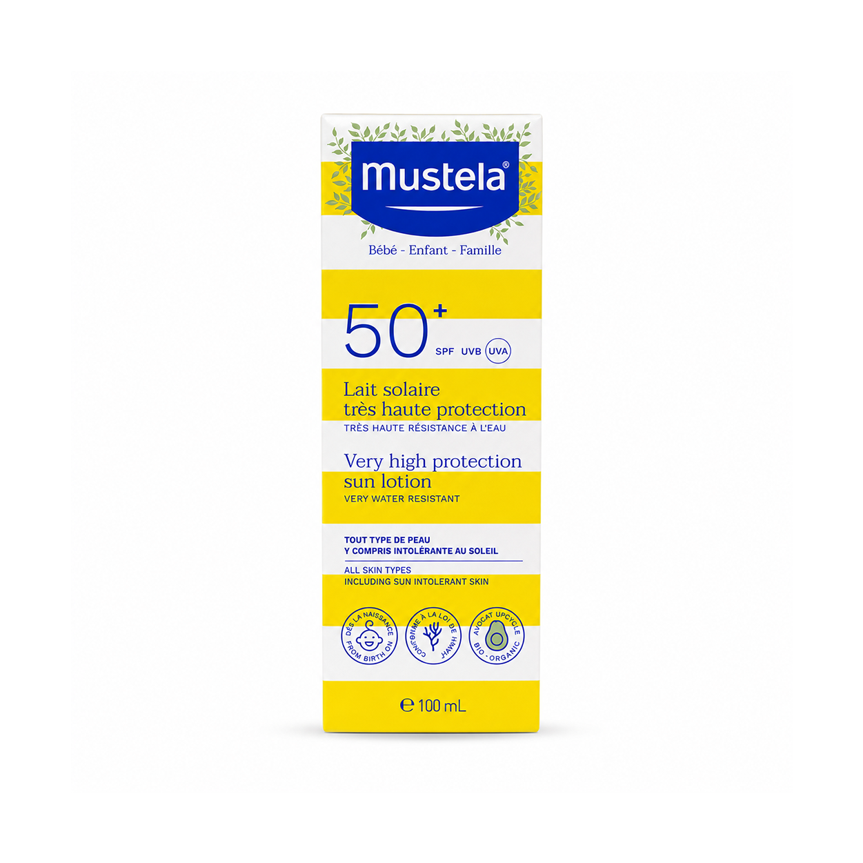 Mustela Very High Protection Sun Lotion SPF50+ 100ml baby sunscreen for sensitive skin with water-resistant UVA UVB protection