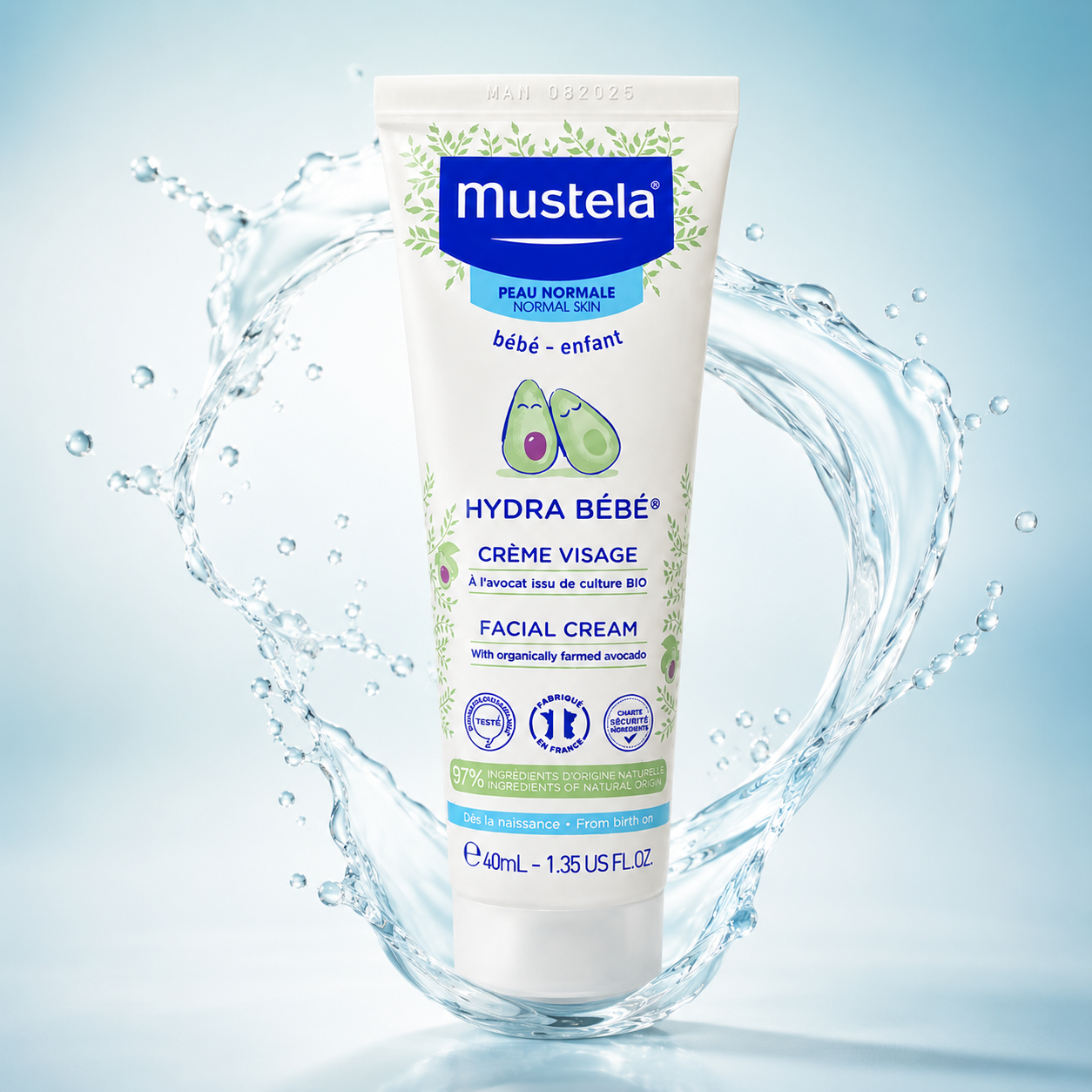 Mustela Hydra Bébé Facial Cream 40ml baby facial cream for dry and flaky skin with lightweight daily hydration formula
