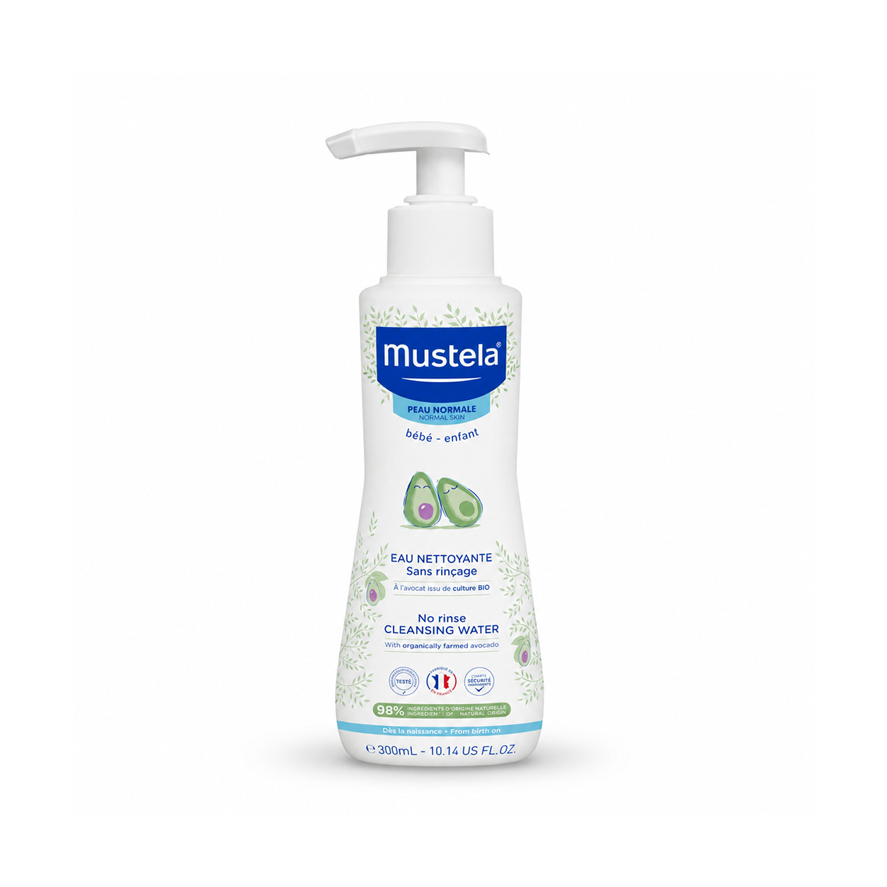 Mustela No Rinse Cleansing Water 300ml baby cleansing water for gentle daily cleansing and protecting delicate sensitive skin