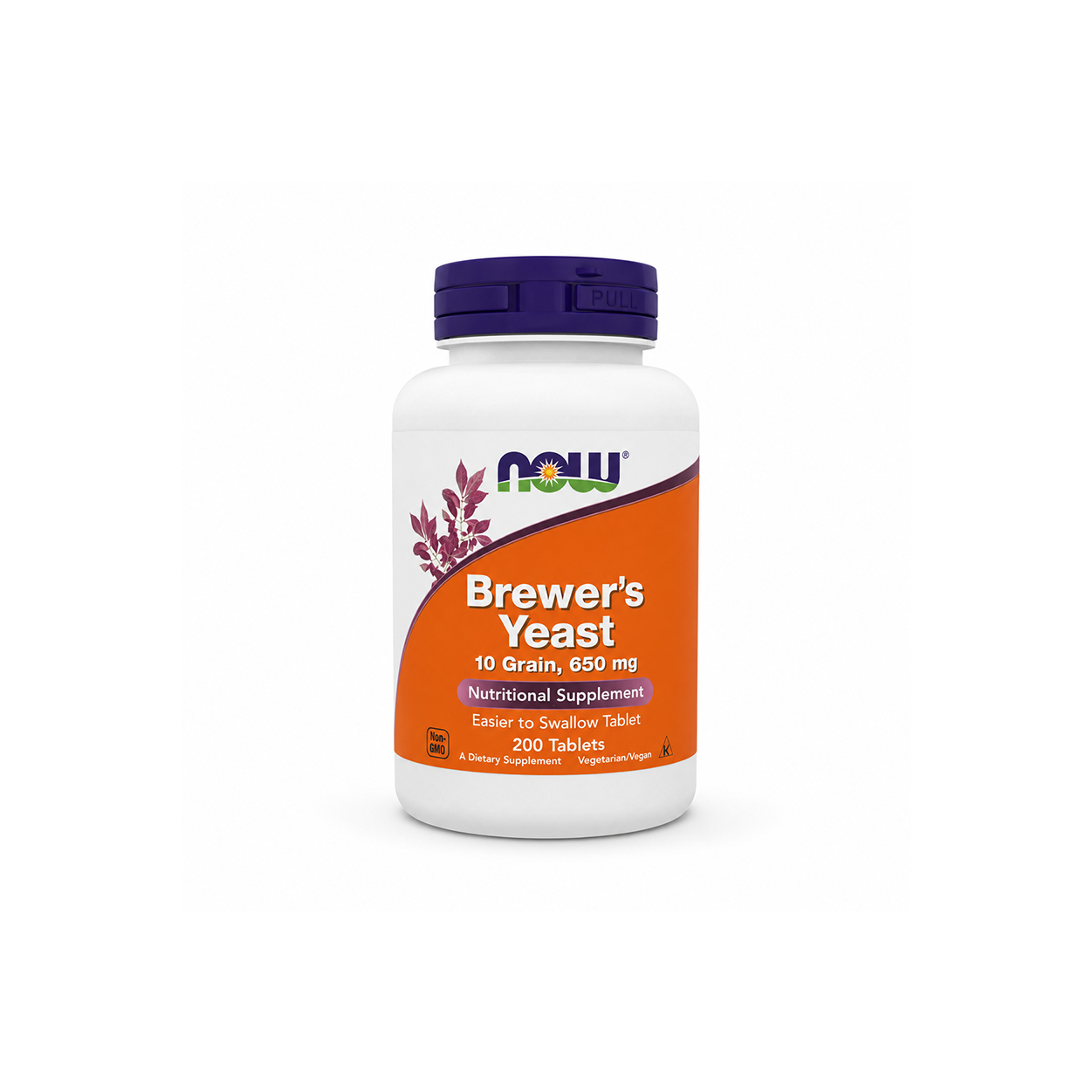 NOW Brewer's Yeast 10 Grain 650 mg Nutritional Supplement Tablets 200 Tablets supporting daily B vitamin intake and healthy energy metabolism