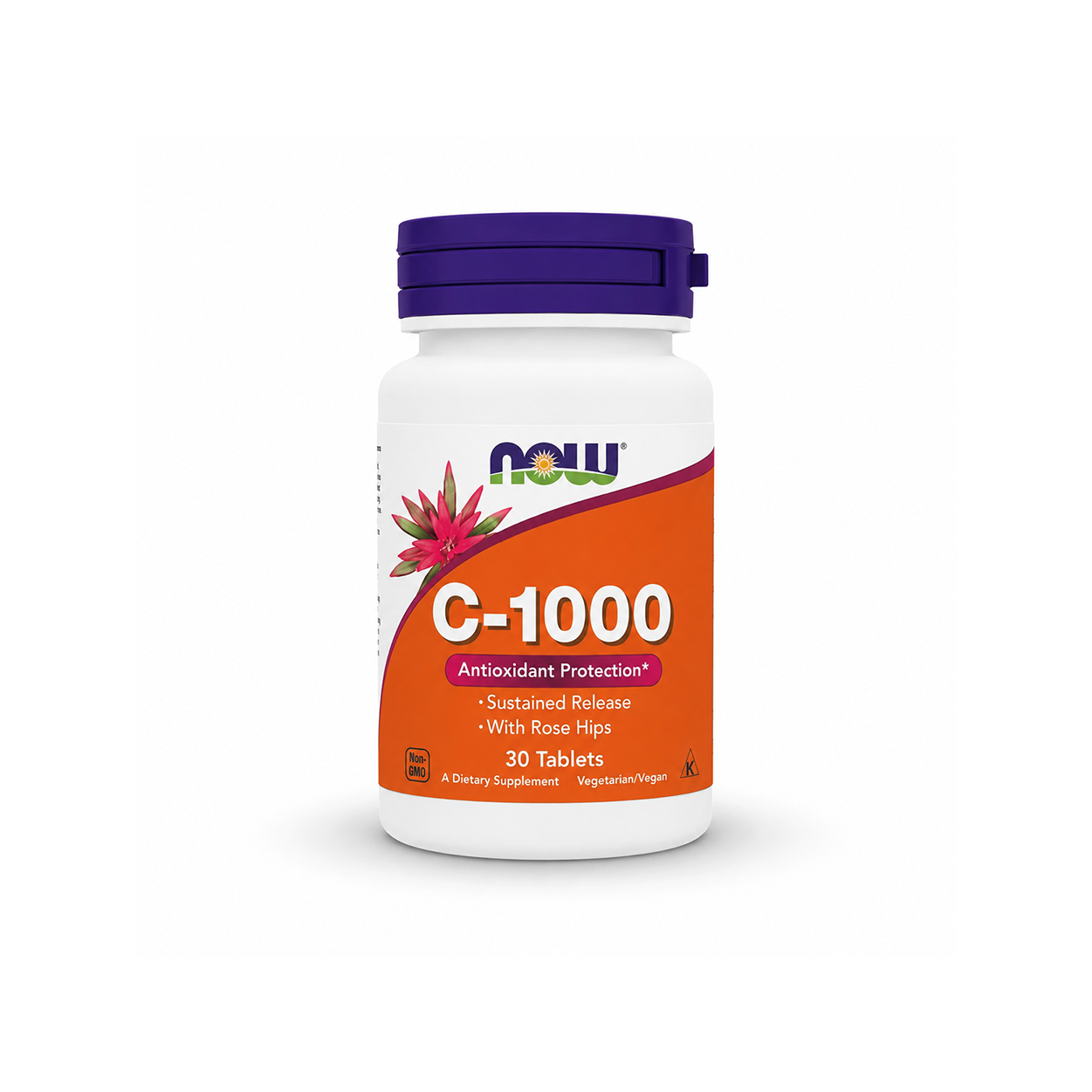 NOW C-1000 Antioxidant Protection Sustained Release With Rose Hips 30 Tablets vitamin C supplement supporting immune health and antioxidant protection.