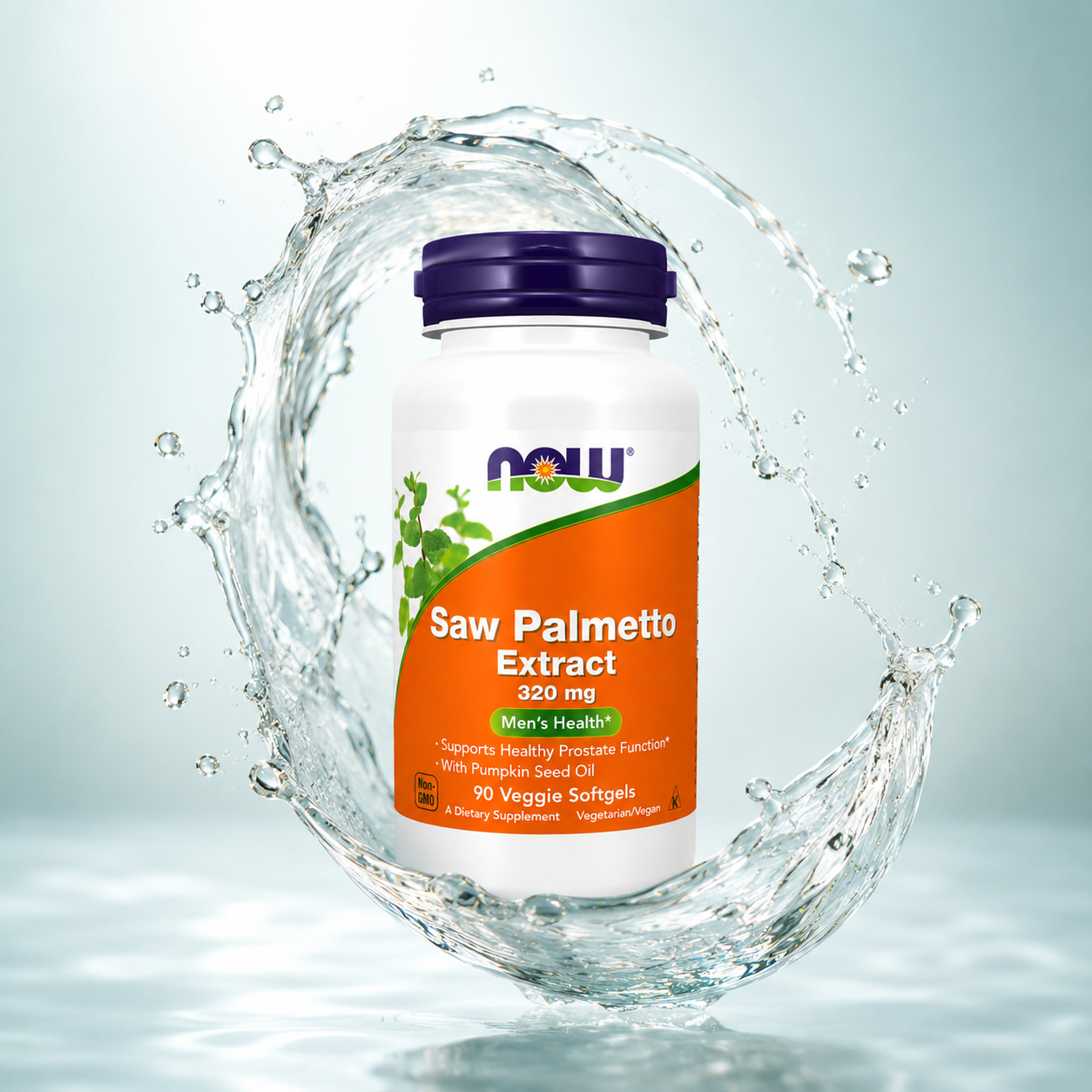 NOW Saw Palmetto Extract 320 mg Men's Health Dietary Supplement 90 Veggie Softgels with Pumpkin Seed Oil for prostate support