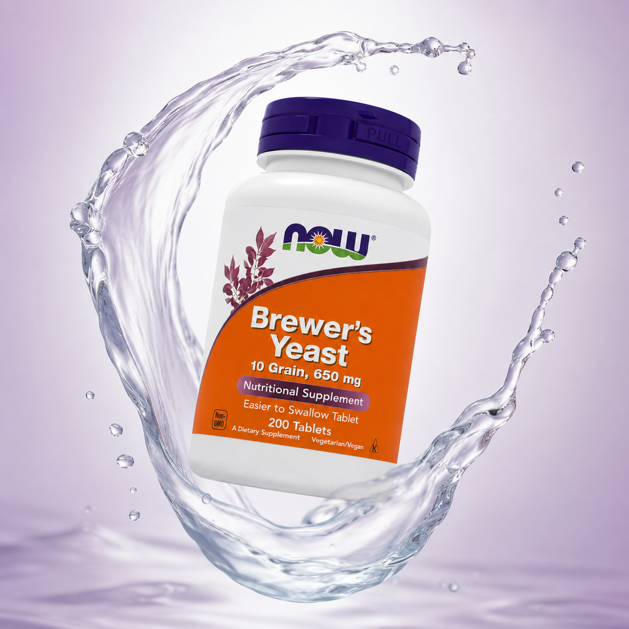 NOW Brewer's Yeast 10 Grain 650 mg Nutritional Supplement Tablets 200 Tablets supporting daily B vitamin intake and healthy energy metabolism