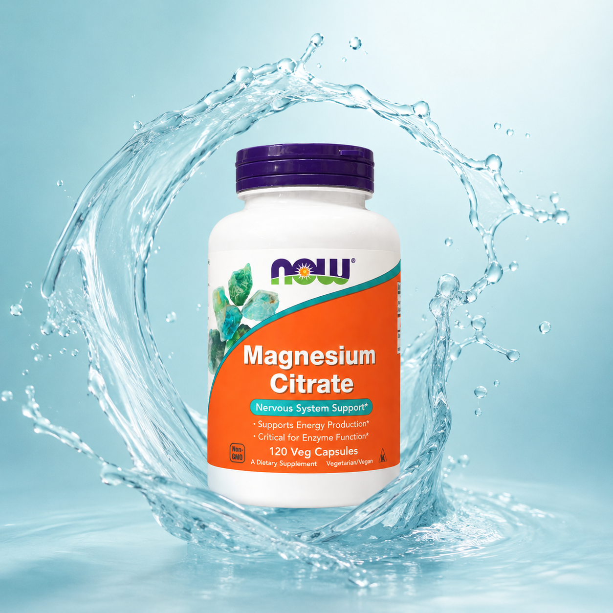 NOW Foods Magnesium Citrate 400 mg 120 veg capsules dietary supplement bottle supporting muscle relaxation and nervous system health