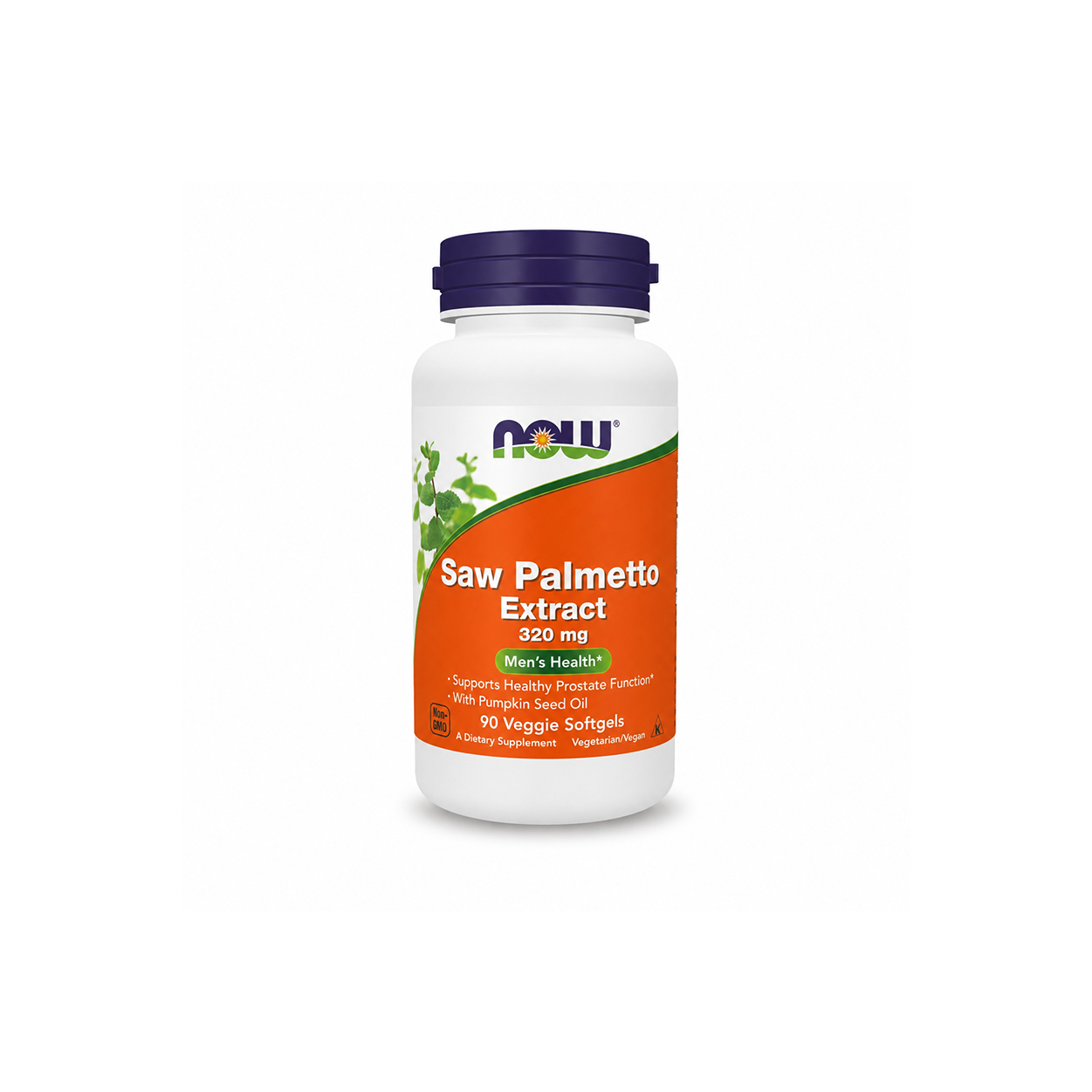 NOW Saw Palmetto Extract 320 mg Men's Health Dietary Supplement 90 Veggie Softgels with Pumpkin Seed Oil for prostate support