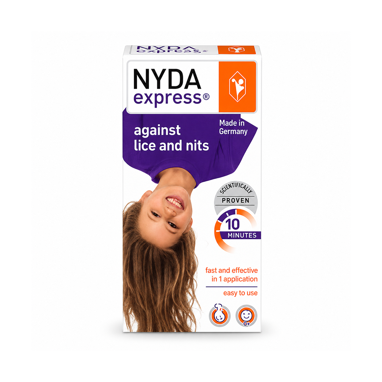 NYDA Express Pumpspray Against Lice and Nits Head Lice Treatment Pump Spray 50ml with dimeticone formula for effective lice and nit removal.