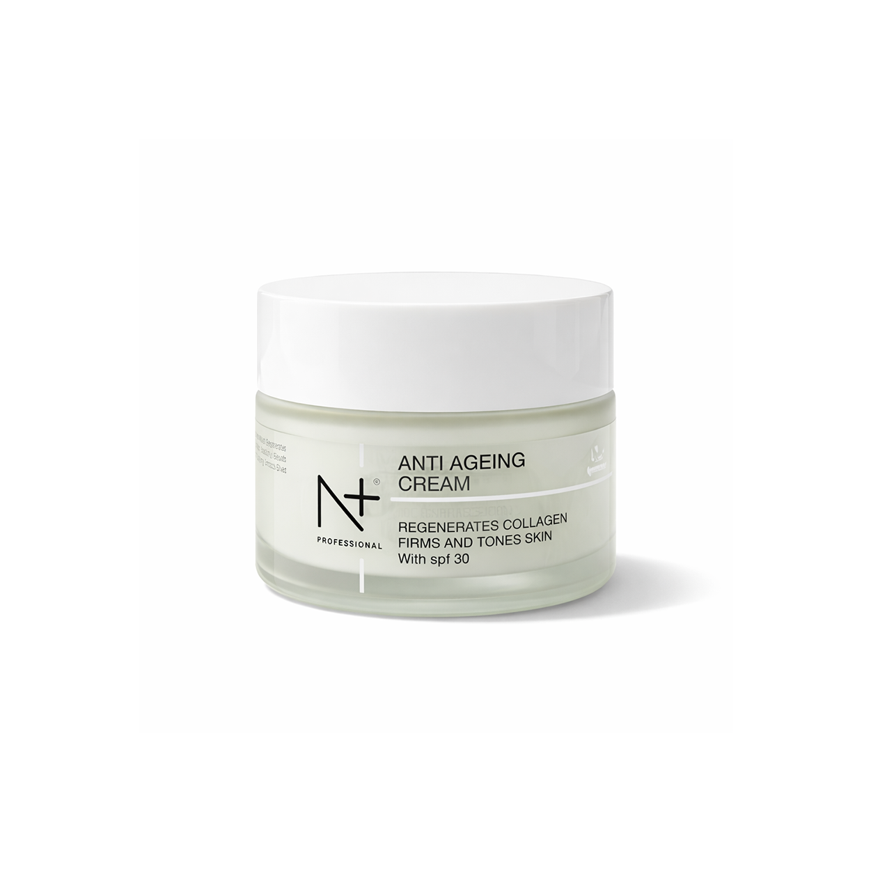 N+ Professional Anti Ageing Cream SPF 30 face cream jar for firming skin and reducing wrinkles with sun protection