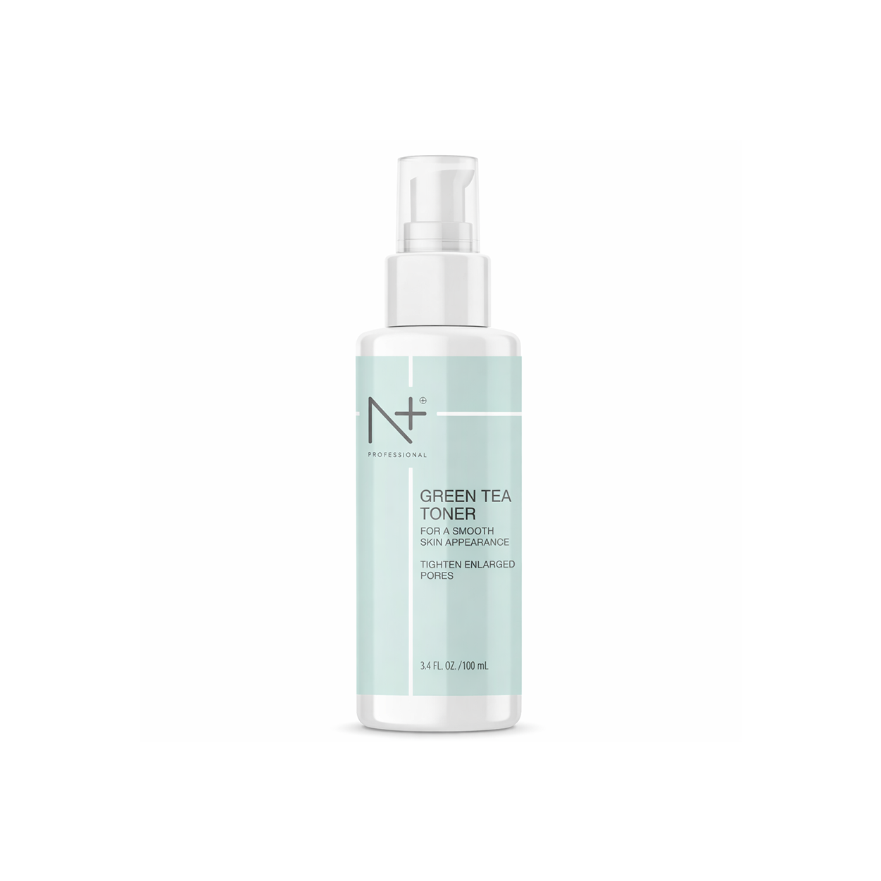 N+ Professional Green Tea Toner 100ml face toner bottle for pore tightening and soothing acne-prone skin