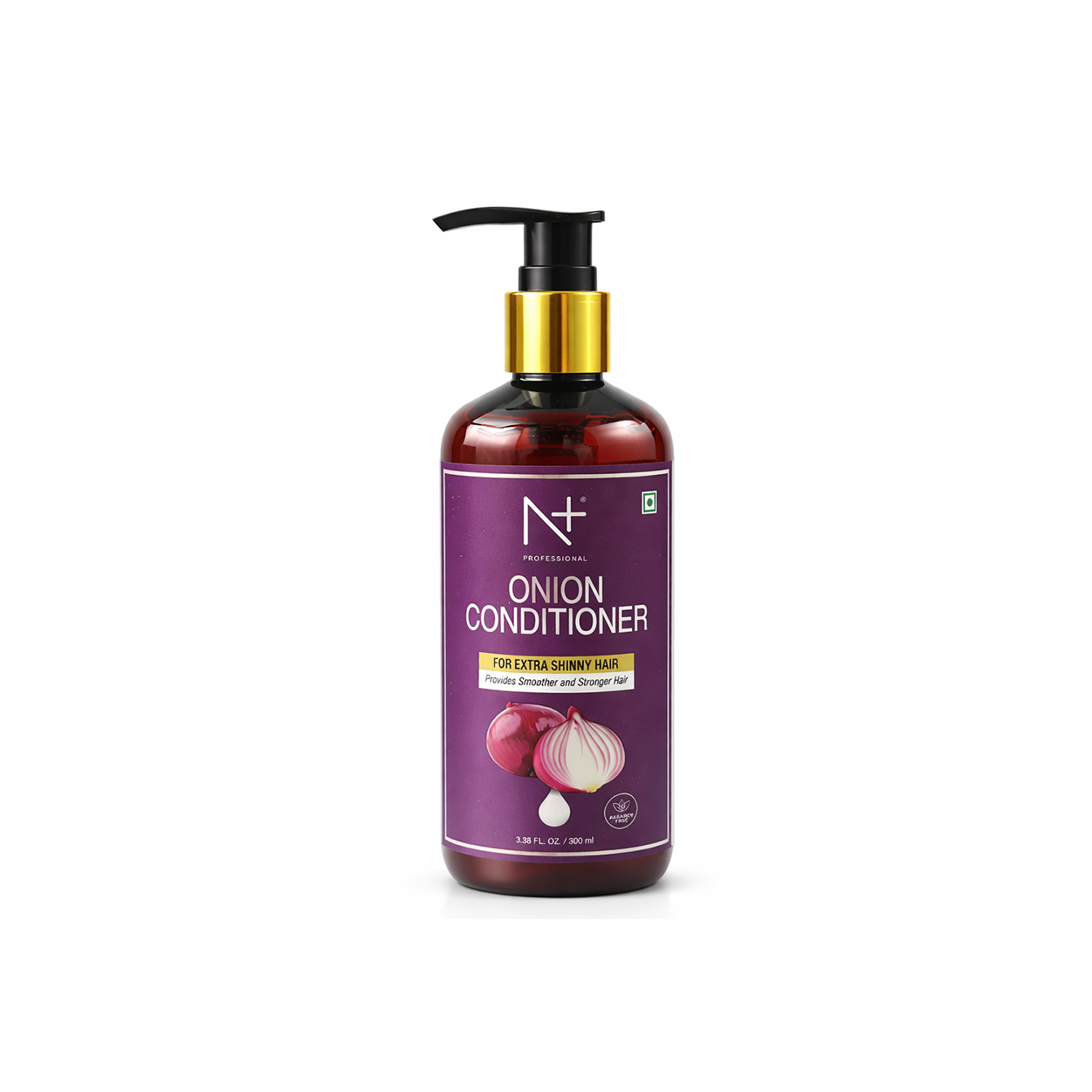 N+ Professional Onion Conditioner 300ml hair conditioner bottle for smooth, shiny and hydrated hair with onion extract formula