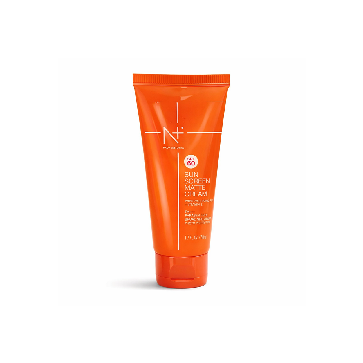 N+ Professional Sunscreen Matte Cream SPF 60 50ml tube for broad spectrum UV protection with lightweight matte finish