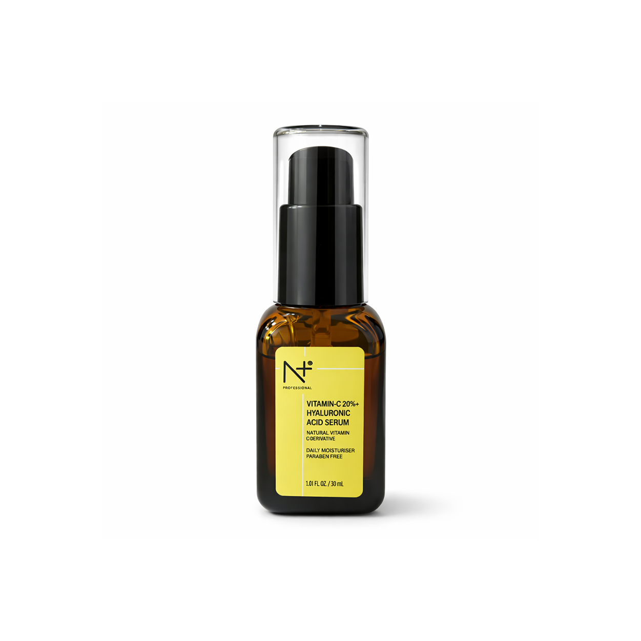 N+ Professional Vitamin C 20% Hyaluronic Acid Face Serum 30ml bottle for skin brightening and hydration