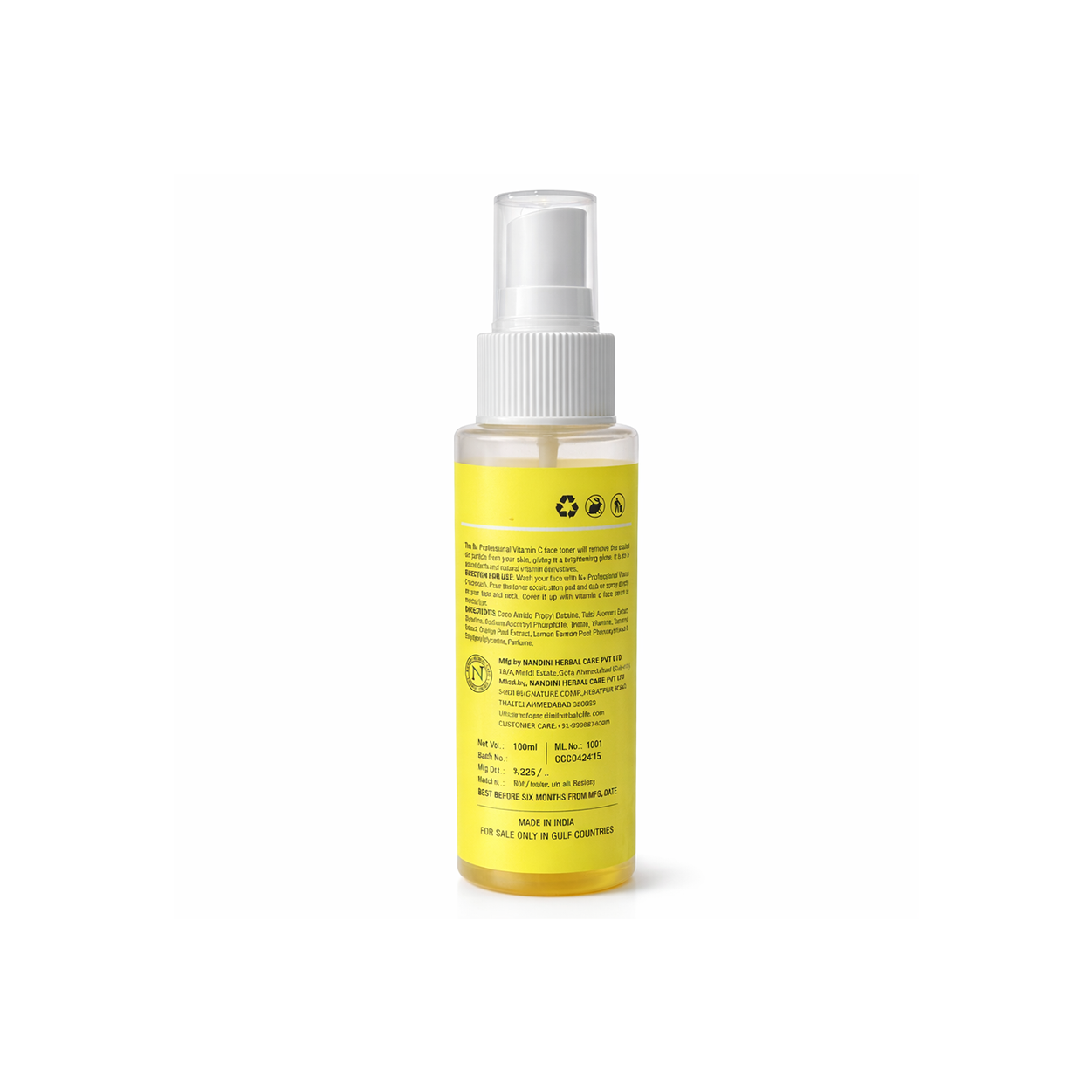 N+ Professional Vitamin C Toner 100ml face toner bottle for brightening and skin pH balance
