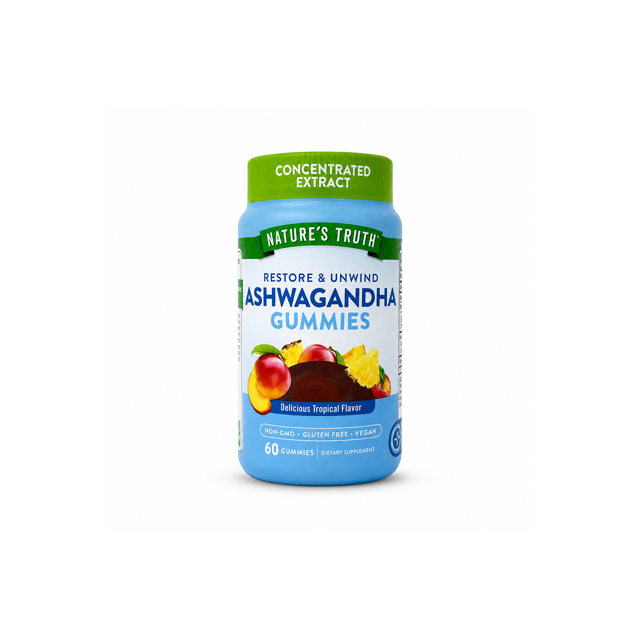 Nature's Truth Restore & Unwind Ashwagandha Gummies 60 count for daily stress and relaxation support