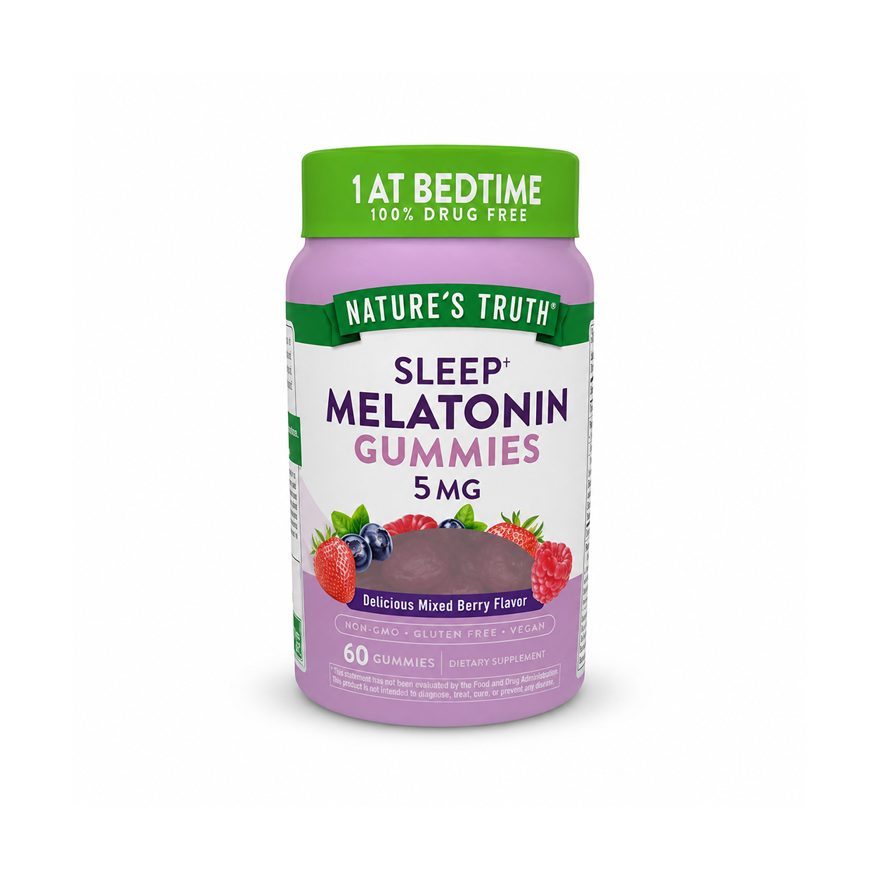 Nature’s Truth Sleep+ Melatonin Gummies 5MG 60 Gummies for restful nighttime sleep support and bedtime relaxation