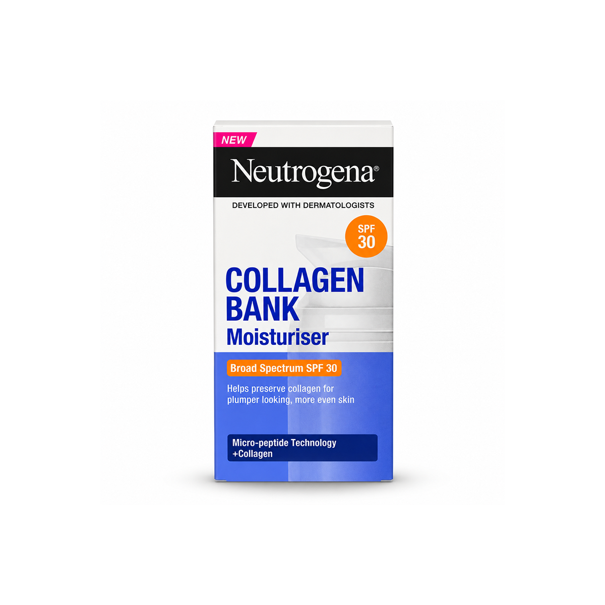 Neutrogena Collagen Bank Moisturiser SPF 30 facial moisturiser for dry skin with collagen support and UV protection