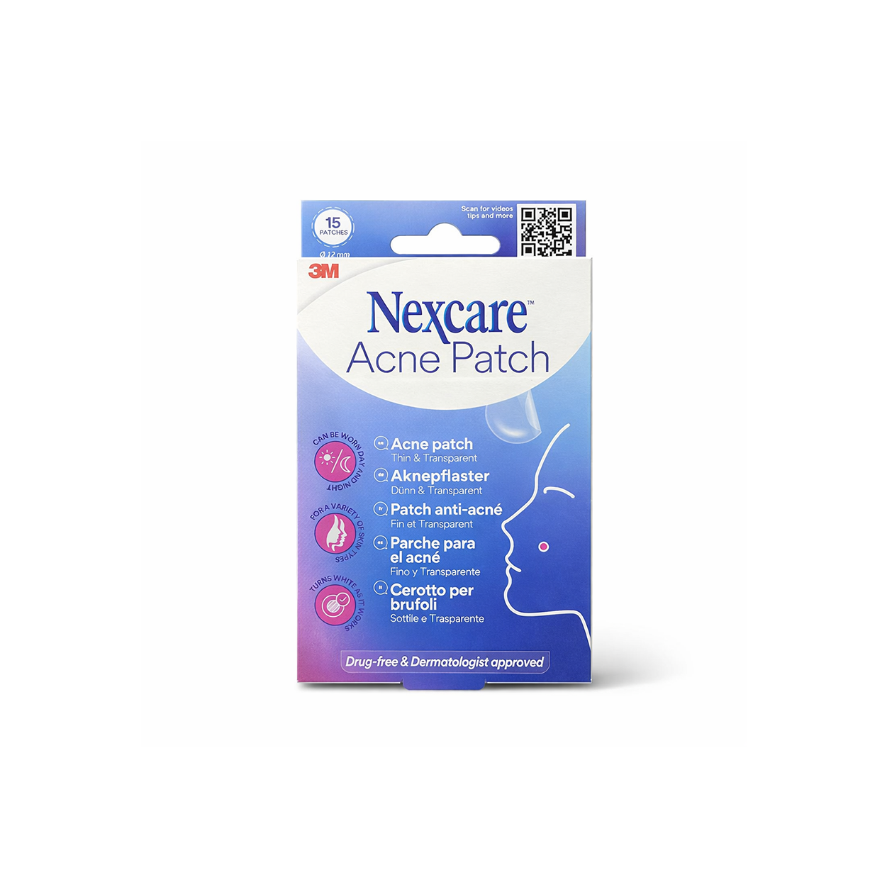 3M Nexcare Acne Patch 15 patches 12mm hydrocolloid acne spot treatment for absorbing pimples and protecting skin