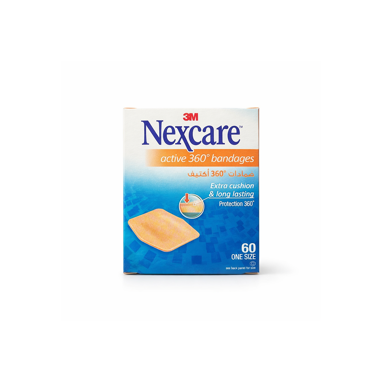 Nexcare Active 360 Bandages 60 strips flexible foam adhesive bandages for long lasting wound protection and comfort