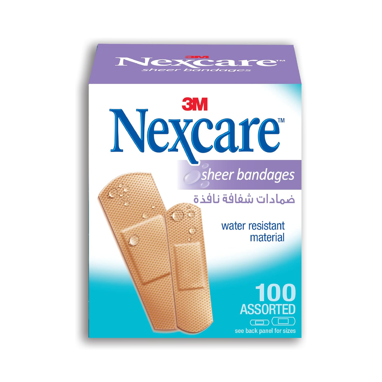 3M Nexcare Sheer Bandages 100 assorted adhesive bandages water-resistant breathable plasters for minor wound protection