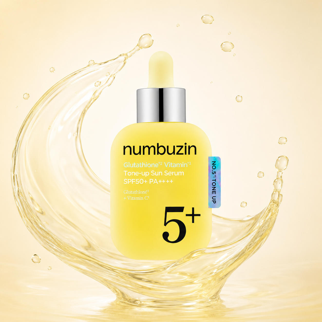Numbuzin No.5 Glutathione Vitamin Tone-Up Sun Serum SPF50+ PA++++ 30ml lightweight brightening sunscreen serum