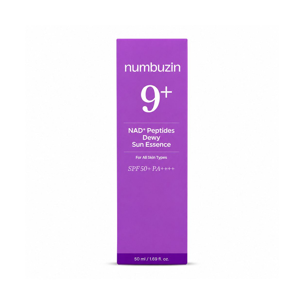 Numbuzin No.9 NAD+ Peptides Dewy Sun Essence SPF50+ PA++++ 50ml lightweight sunscreen for daily UV protection and glow