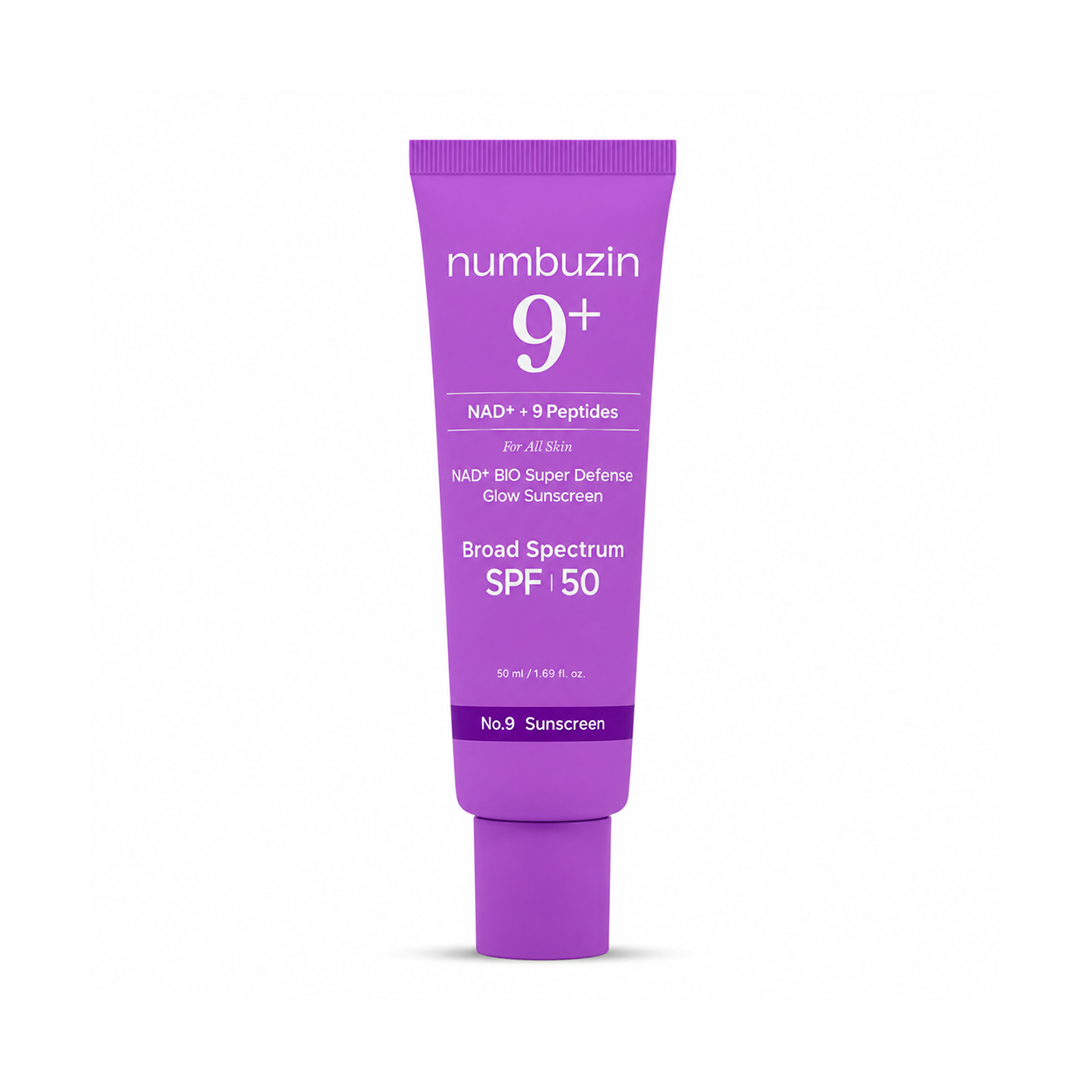 Numbuzin No.9 NAD+ Peptides Dewy Sun Essence SPF50+ PA++++ 50ml lightweight sunscreen for daily UV protection and glow