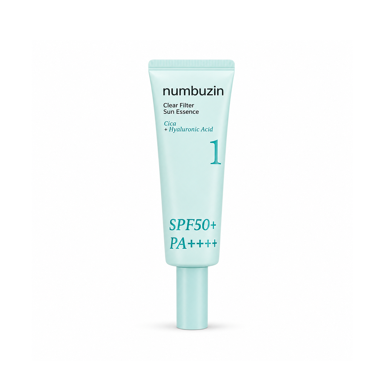 Numbuzin No.1 Clear Filter Sun Essence SPF50+ PA++++ 50ml facial sunscreen providing lightweight hydration and broad-spectrum UV protection.