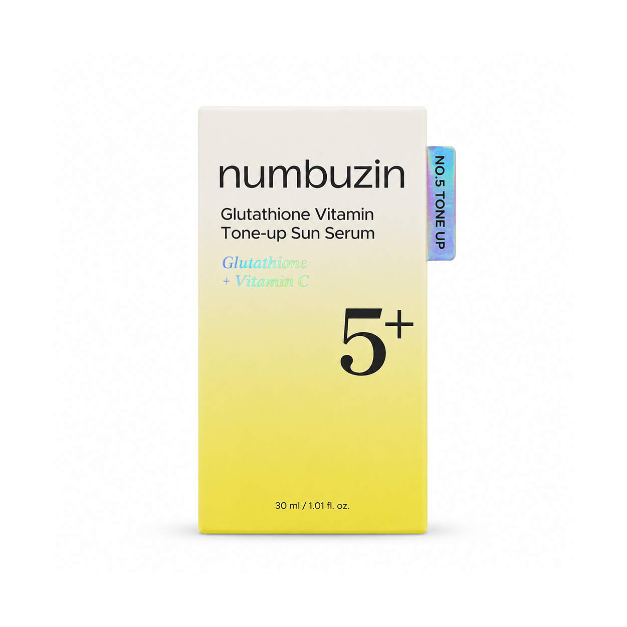 Numbuzin No.5 Glutathione Vitamin Tone-Up Sun Serum SPF50+ PA++++ 30ml lightweight brightening sunscreen serum