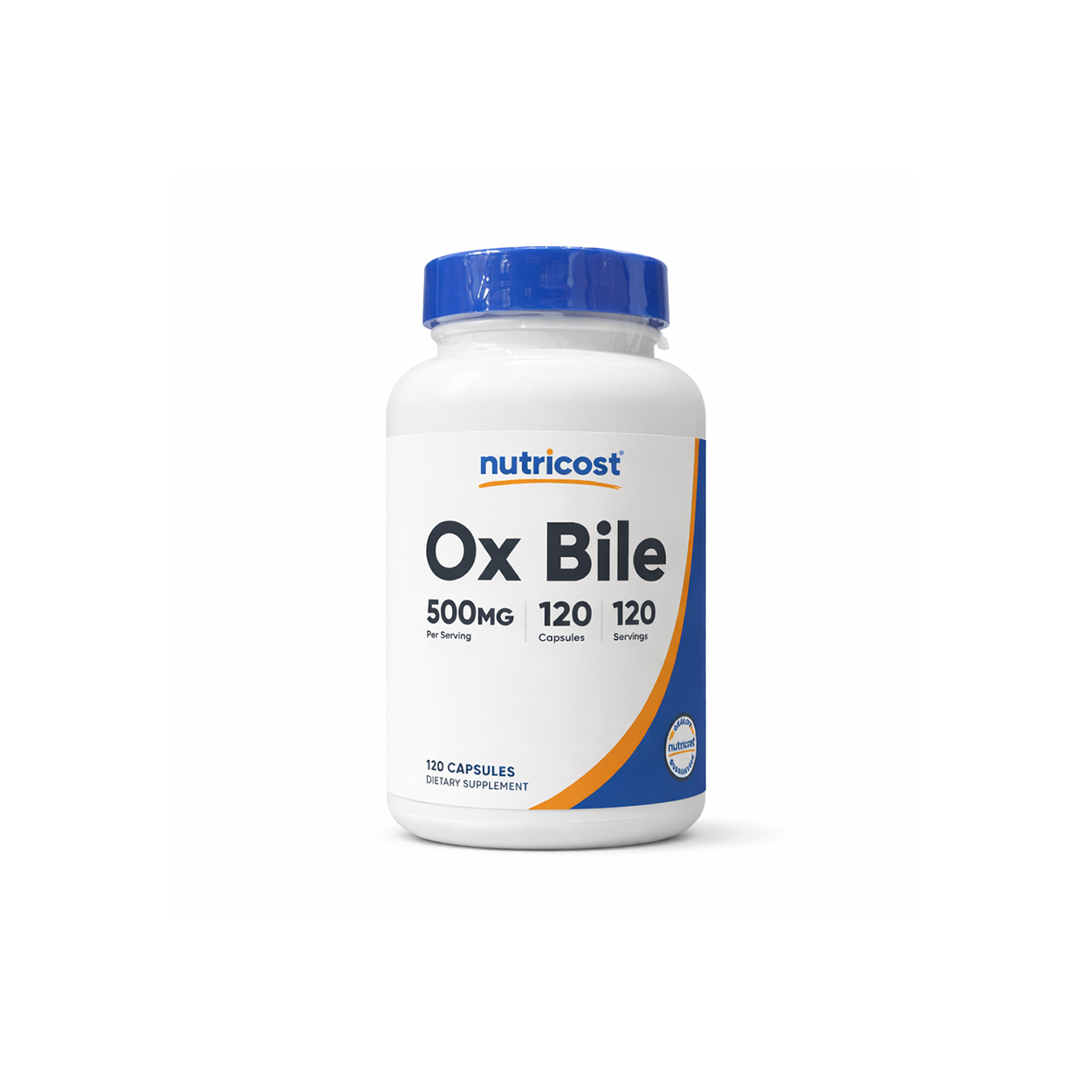 Nutricost Ox Bile 500mg 120 capsules digestive enzyme supplement bottle supporting fat digestion and bile production