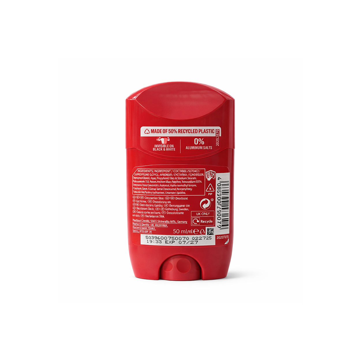 Old Spice Bearglove deodorant stick 50ml for men providing 48-hour freshness and odor protection in a red twist-up container