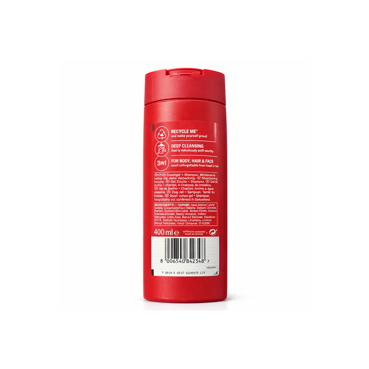 Old Spice Whitewater 3-in-1 Body Wash 400ml for men, multi-use body, hair and face cleanser with long-lasting fresh scent