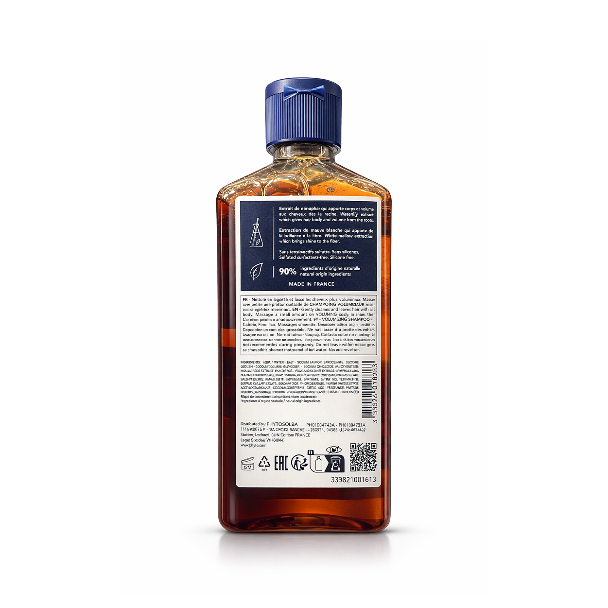 PHYTO Paris Volumizing Shampoo 250ml for fine flat hair, lightweight formula that adds volume and shine