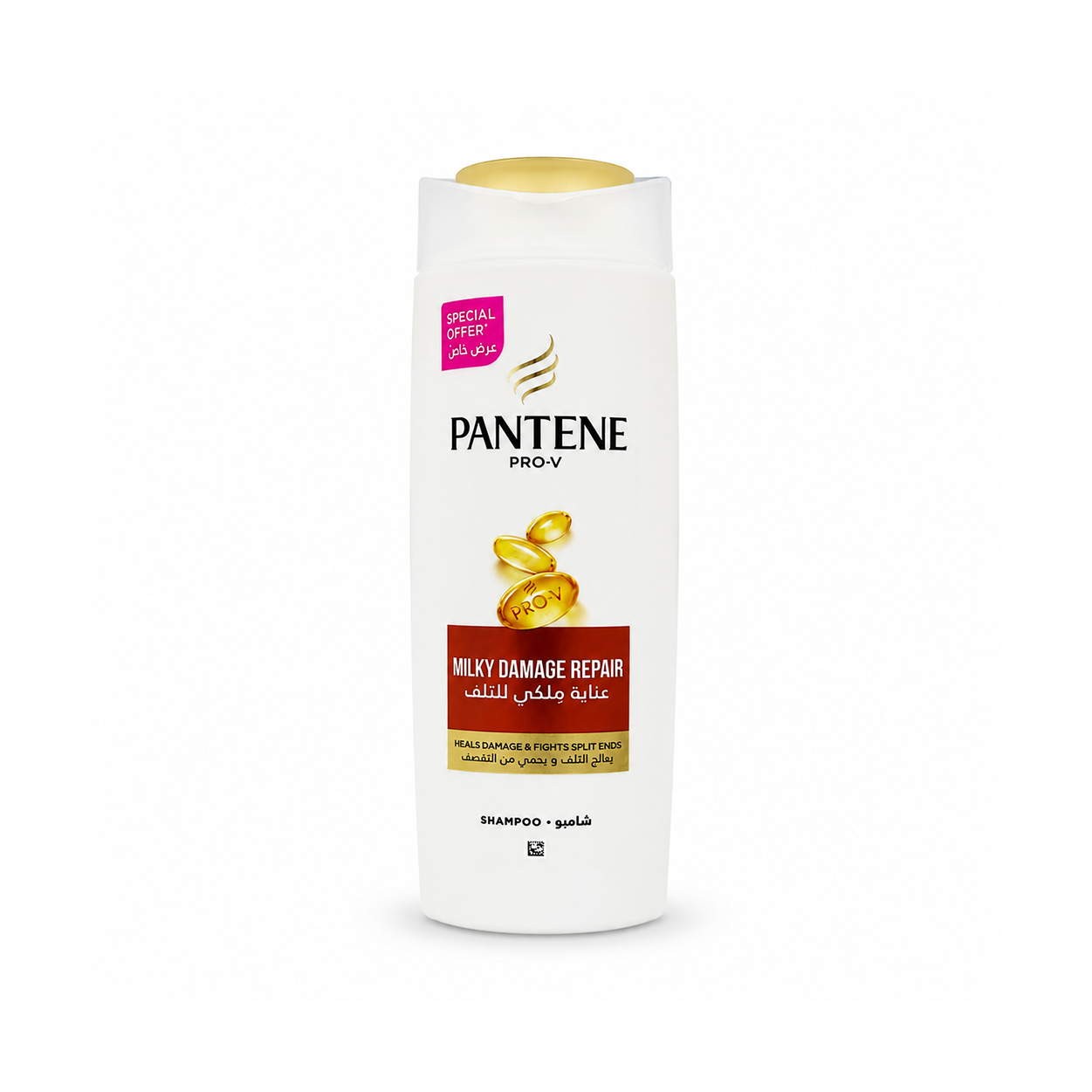 Pantene Pro-V Milky Damage Repair Shampoo 400ml for split end repair and smoother damaged hair in white bottle packaging