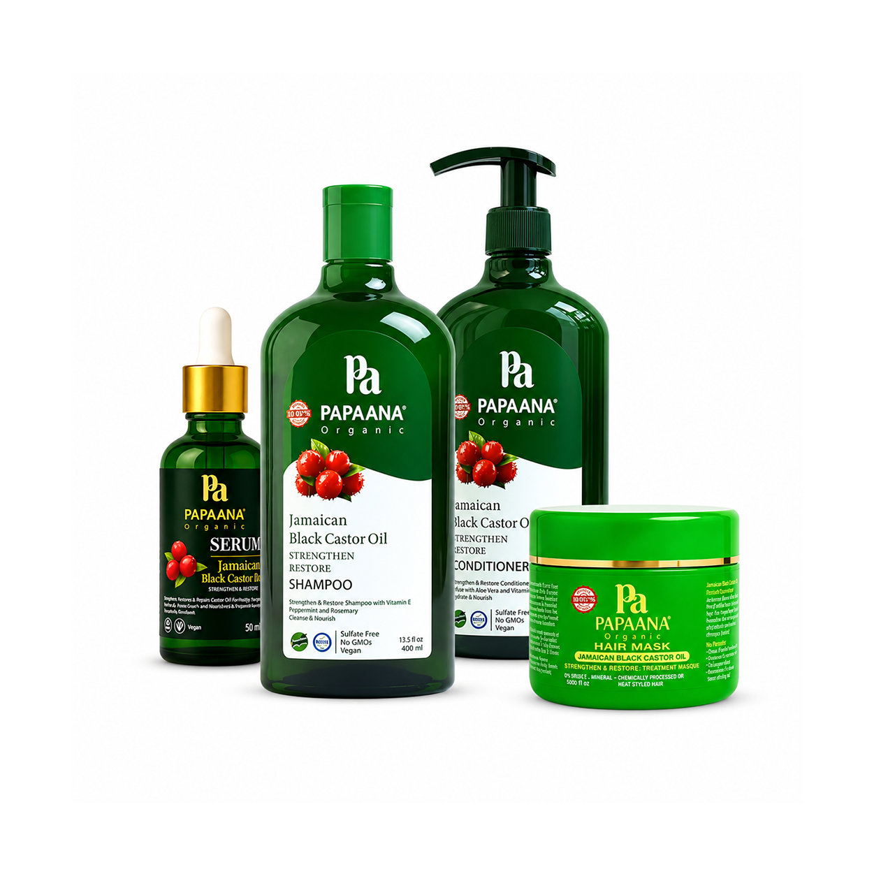 Papaana Organic Jamaican Black Castor Strength Set
