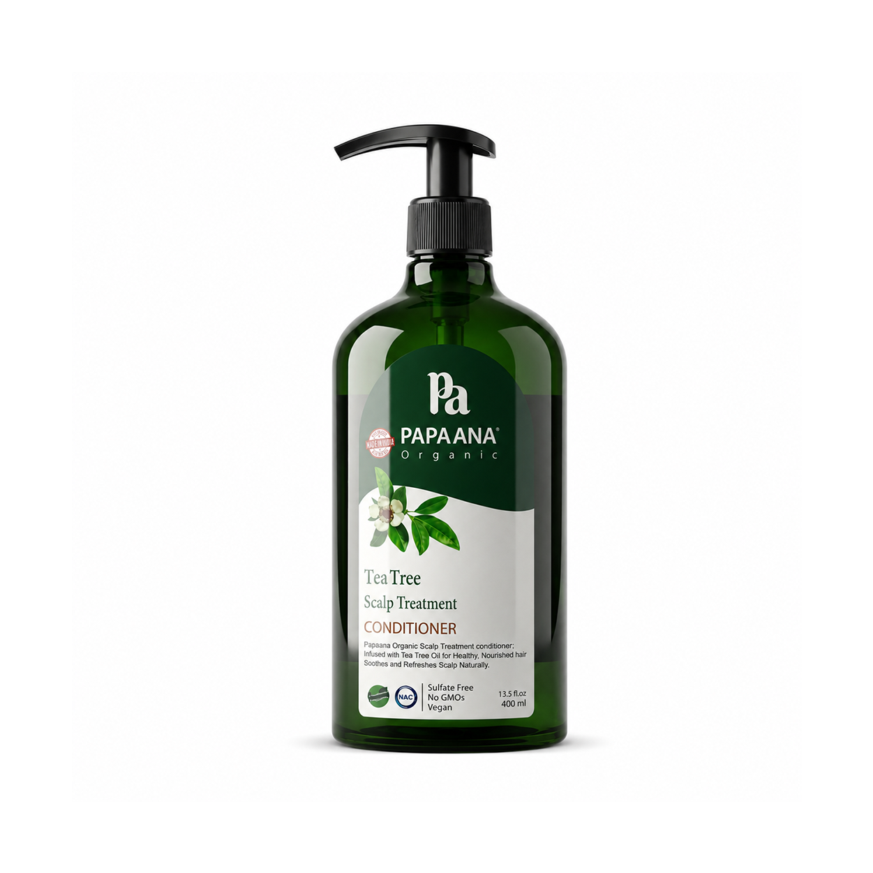 Papaana Organic Tea Tree Scalp Treatment Conditioner 400ml, scalp treatment conditioner that helps soothe itchy scalp and reduce flakes.