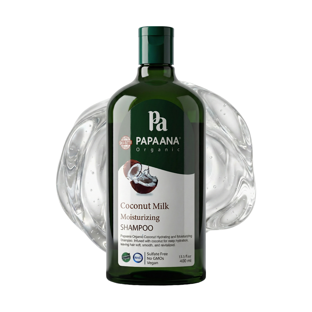 Papaana Coconut Milk Moisturizing Shampoo for deep hydration for dry, brittle hair 