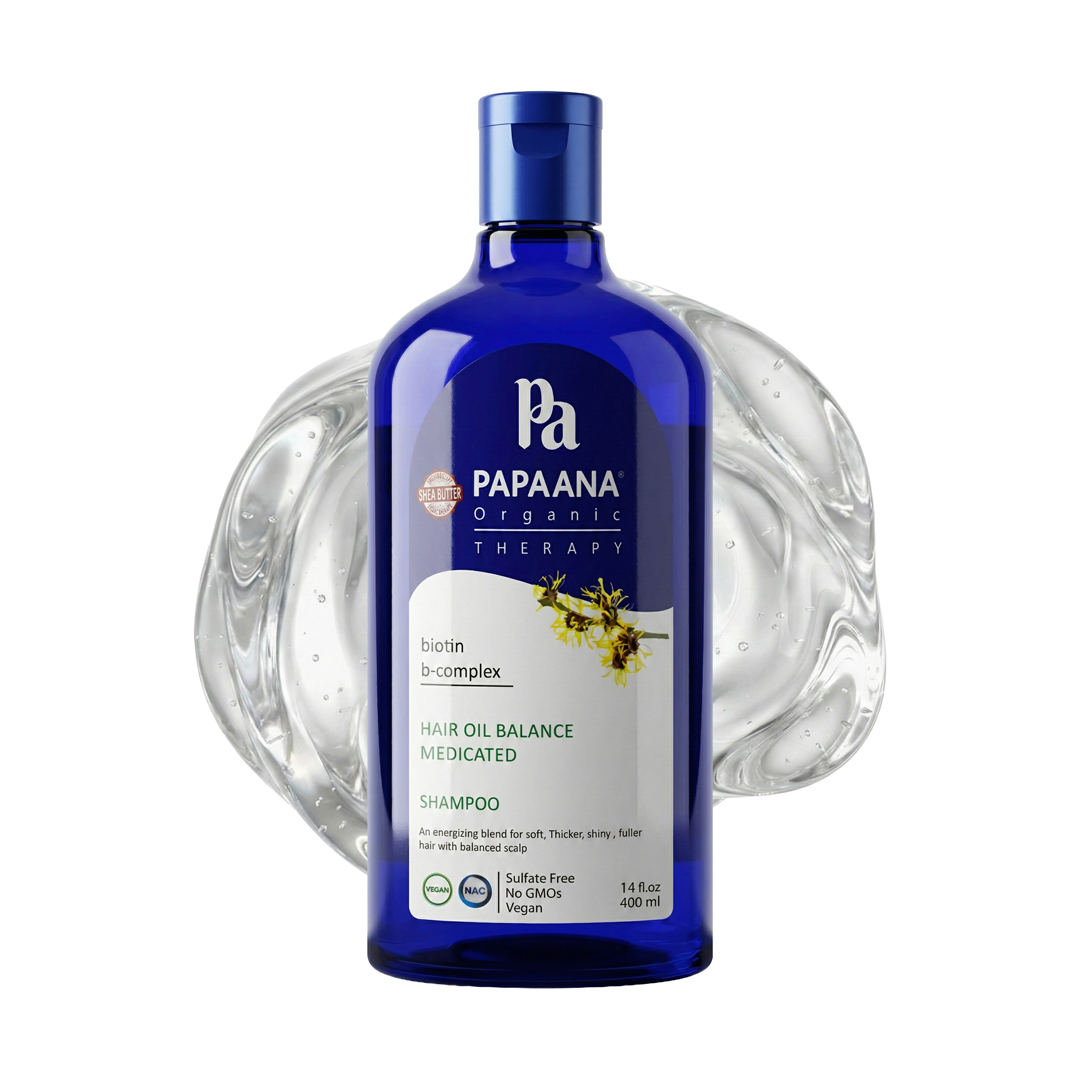 Papaana Hair Oil Balance Medicated Shampoo for excess sebum control and deep cleansing without dryness