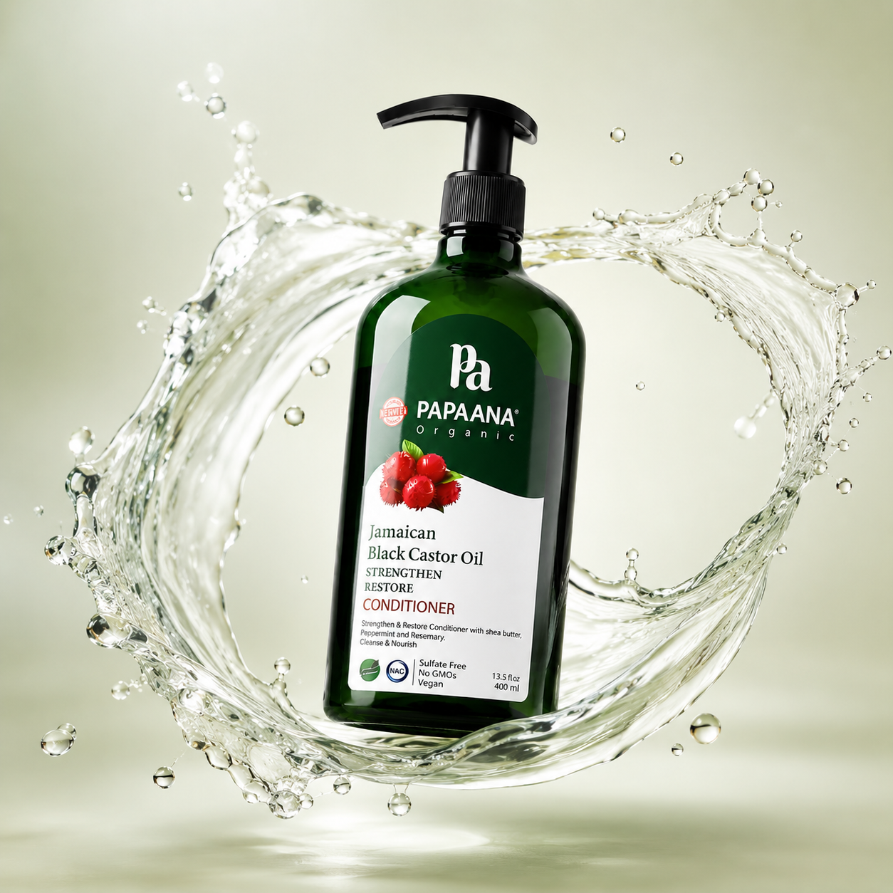 Papaana Organic Jamaican Black Castor Oil Strengthen Restore Conditioner 400ml hair conditioner for strengthening weak roots and reducing hair fall.