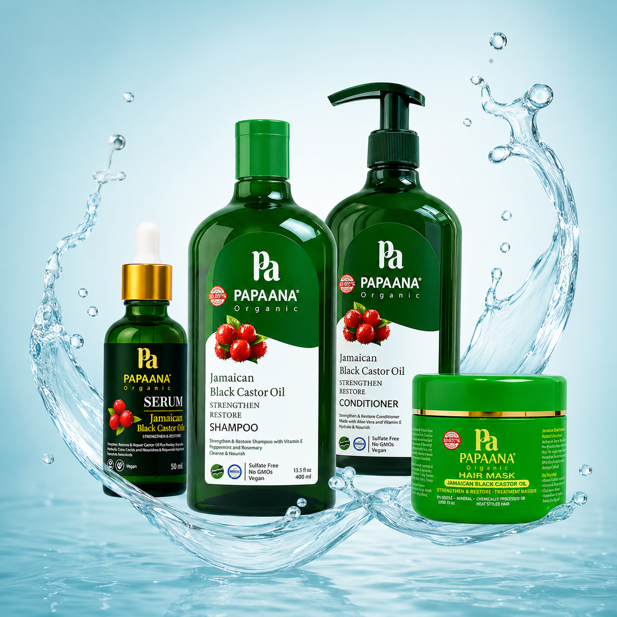 Papaana Organic Jamaican Black Castor Strength Set