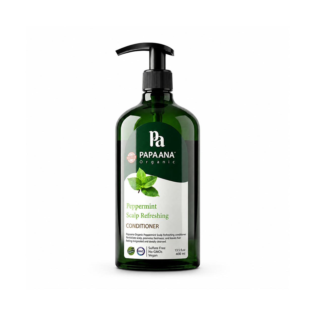 Papaana Organic Peppermint Scalp Refreshing Conditioner 400ml scalp conditioner for soothing itchy scalp and refreshing hair care.