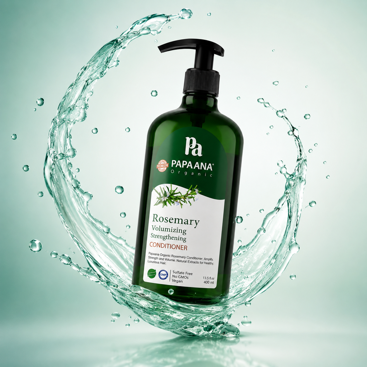 Papaana Organic Rosemary Volumizing Strengthening Conditioner 400ml hair conditioner for strengthening weak hair and adding volume to fine hair.