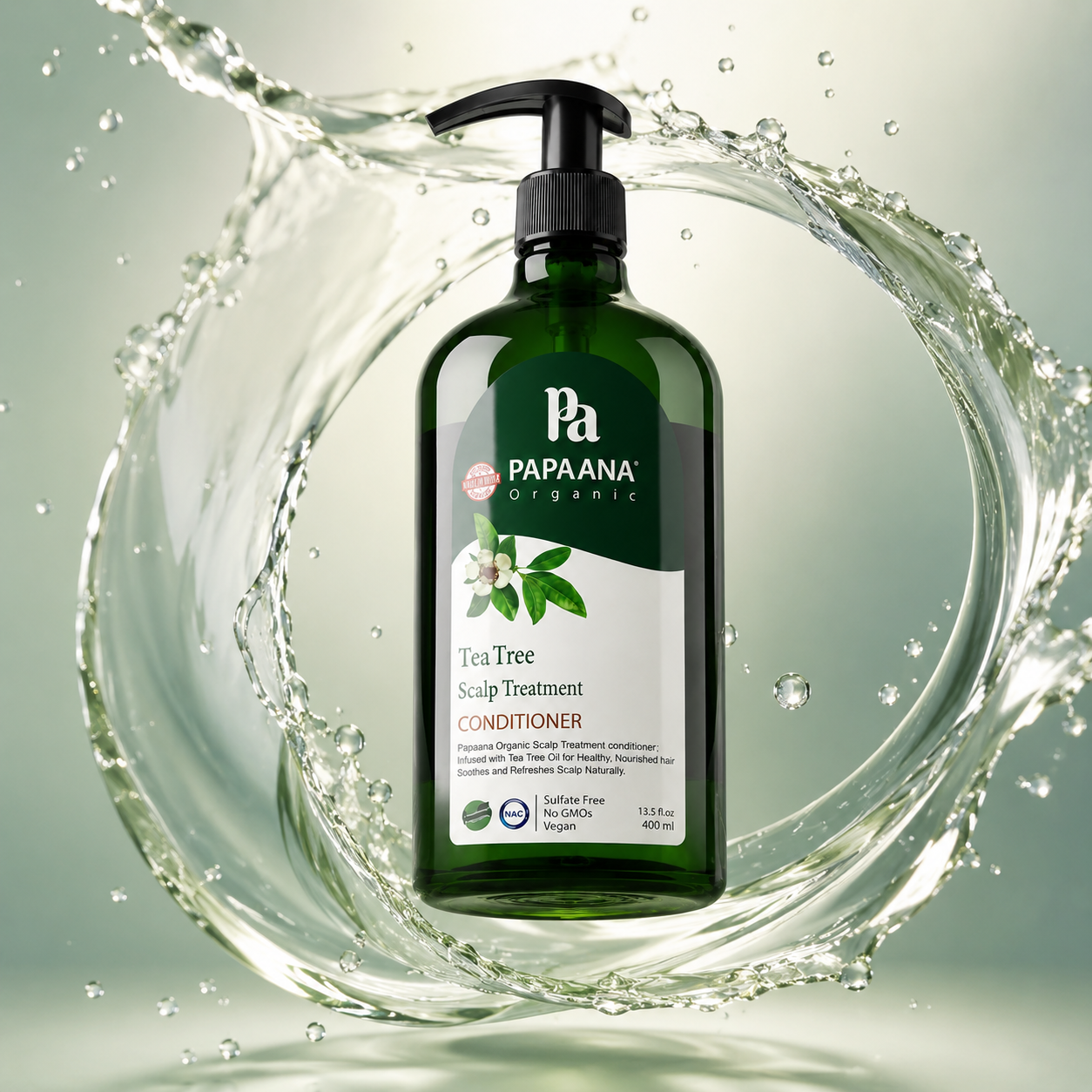 Papaana Organic Tea Tree Scalp Treatment Conditioner 400ml, scalp treatment conditioner that helps soothe itchy scalp and reduce flakes.