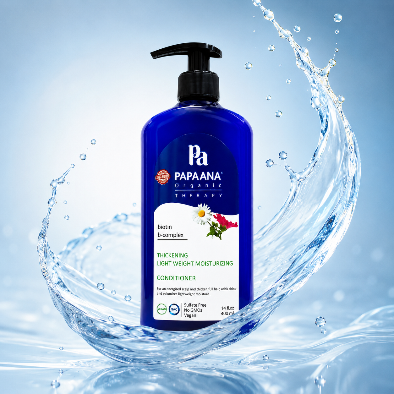 Papaana Organic Therapy Biotin B-Complex Thickening Light Weight Moisturizing Conditioner 400ml for fuller-looking, hydrated hair