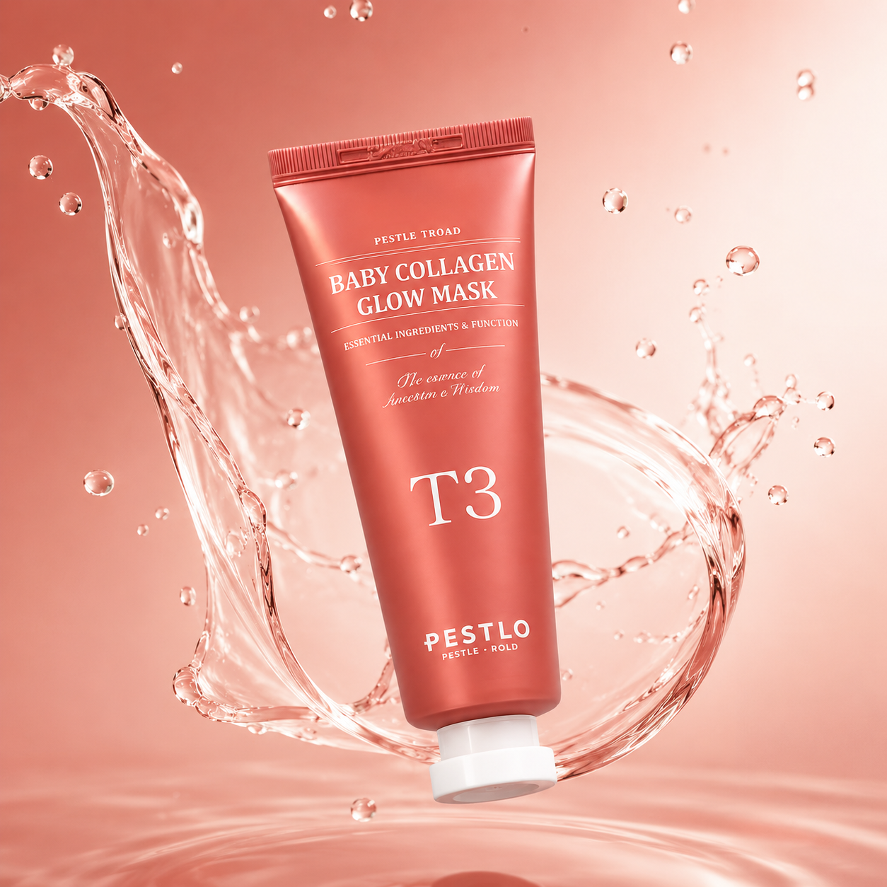 Pestlo Baby Collagen Glow Mask T3 collagen peel-off face mask 70ml for hydration, skin elasticity, and radiant glowing skin.