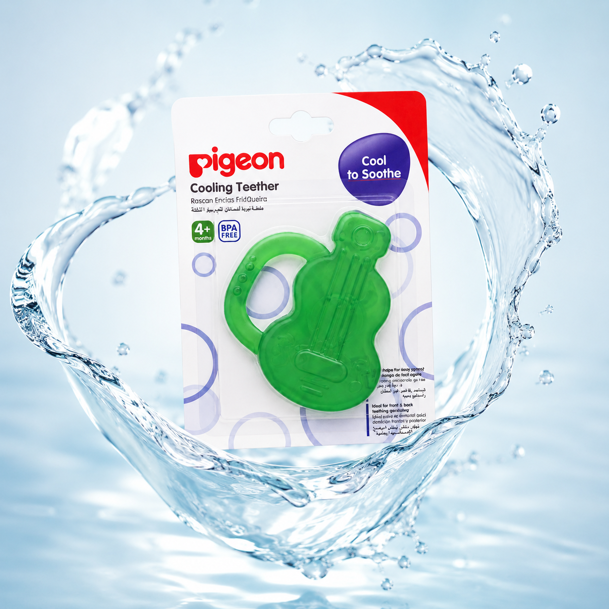 Pigeon Cooling Teether for babies 4+ months, BPA-free cooling teether designed to soothe sore gums and teething discomfort.
