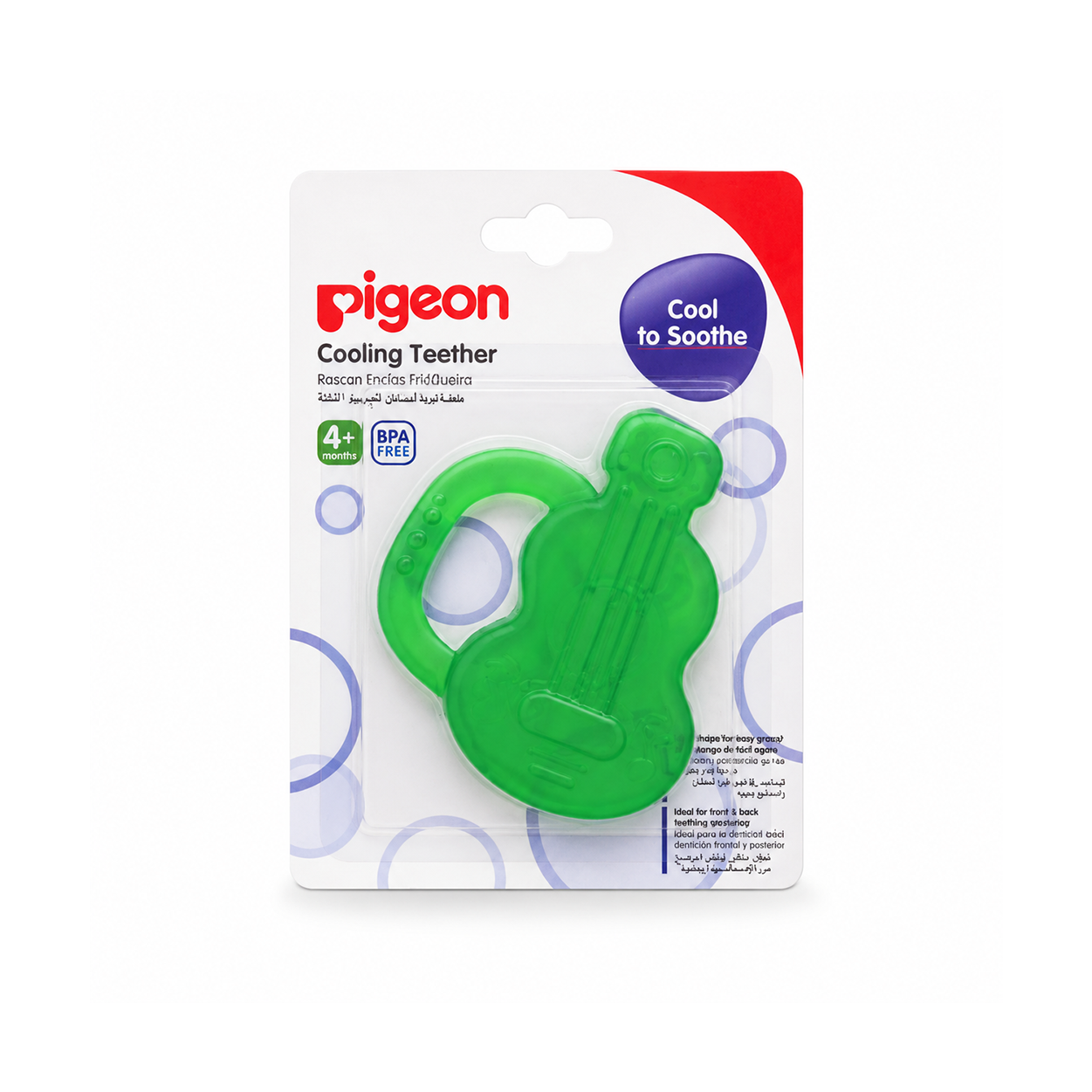 Pigeon Cooling Teether for babies 4+ months, BPA-free cooling teether designed to soothe sore gums and teething discomfort.