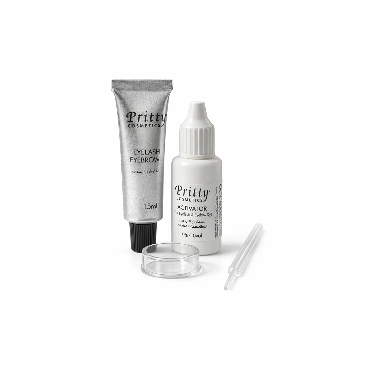 Pritty Eyelash & Eyebrow Dye Dark Brown kit for long-lasting brow and lash tint with easy home application