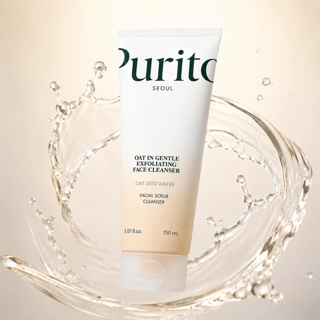 Purito Seoul Oat In Gentle Exfoliating Face Cleanser 150ml for gentle exfoliation and smoother skin texture